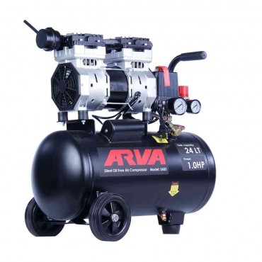 کمپرسور باد بیصدا ۲۴ لیتری بدون روغن ۵۶۸۳ آروا