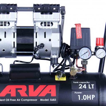 کمپرسور باد بیصدا ۲۴ لیتری بدون روغن ۵۶۸۳ آروا